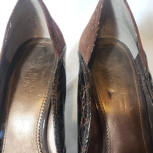 Vintage Early 2000s Y2K Franco Sarto Brown Round Toe Chunky Heel Pump Size 8.5M - Picture 8 of 11